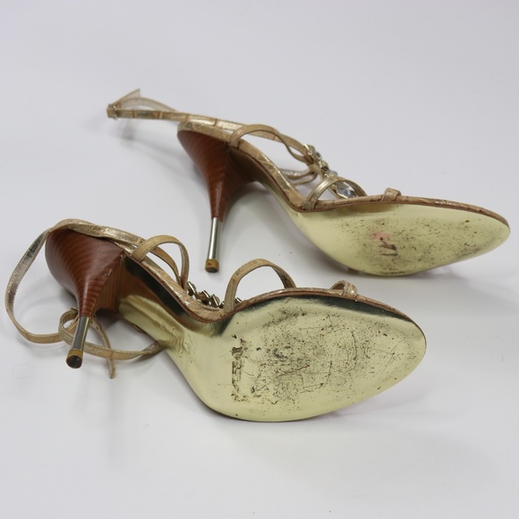 Marciano Gold Embelleshed Open Toe Stilleto Heels Sandals - Sz.9 - Picture 3 of 4